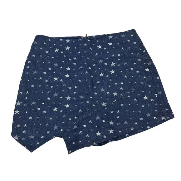 Altard State Womens Star-Patterned Denim Skort Size Small - Blue - Picture 1 of 7